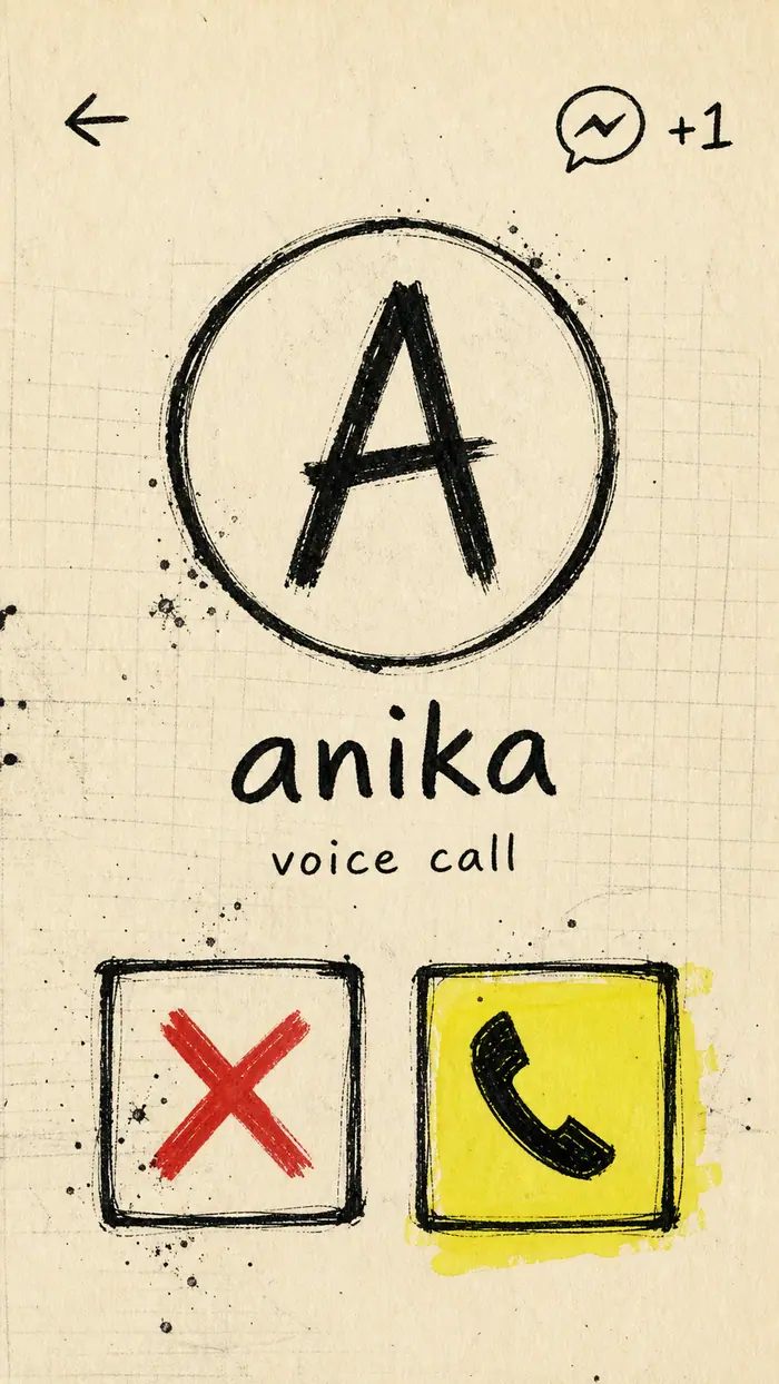 Incoming voice call screen in Plus One